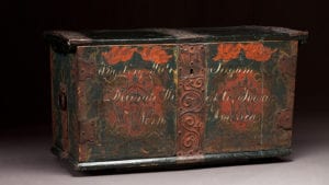 Trunk with rosemaling from Vesterheim collection