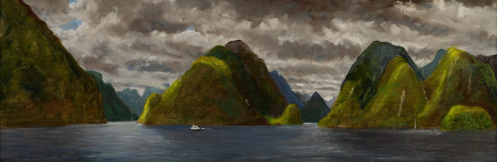 On Doubtful Sound painting by Carl Homstad